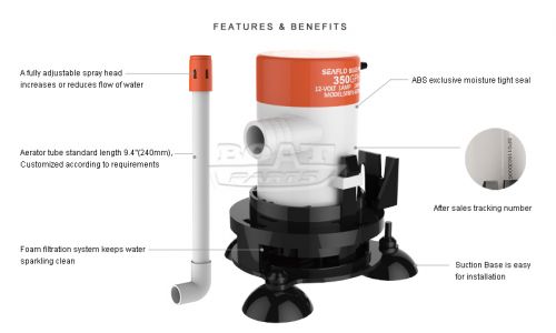 Аэратор вертикальный Seaflo 350GPH