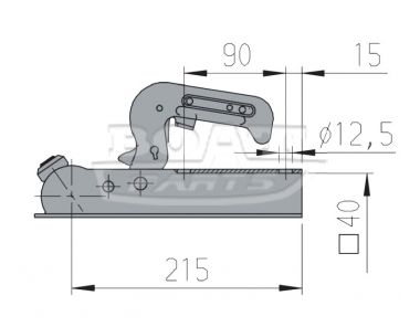 Сцепное устройство AK 7 plus 750 кг. квадрат 40 мм.