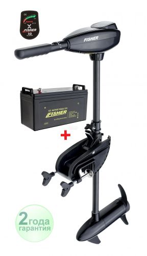 Электромотор Fisher 32 для лодки с аккумулятором Gel 90Ah - акция