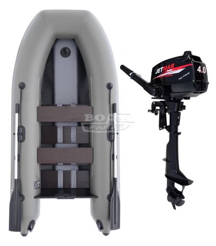 Комплект лодка Jetmar 3 м серая + мотор Jetmar T4 - лодка Jetmar 3 м акция - мотор Jetmar T4 акция