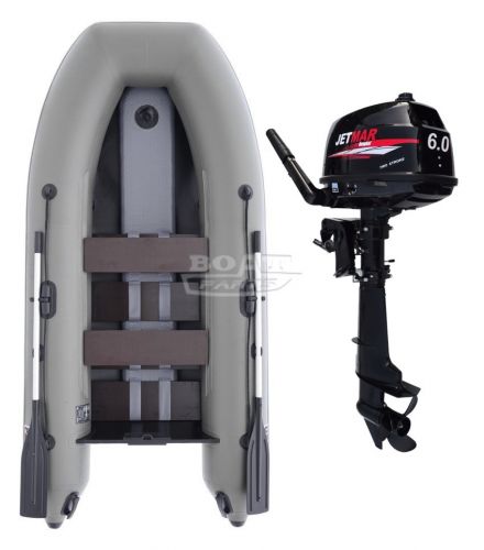Комплект лодка Jetmar 3 м серая + мотор Jetmar T6 - лодка Jetmar 3 м акция - мотор Jetmar T6 акция