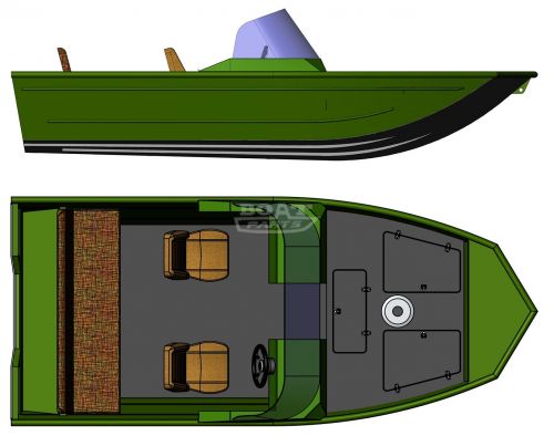 Алюминиевая лодка PowerBoat Fisher M 2C