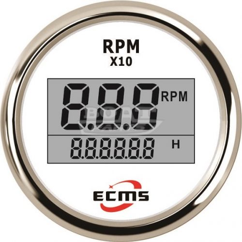 Цифровой тахометр со счетчиком моточасов ECMS белый